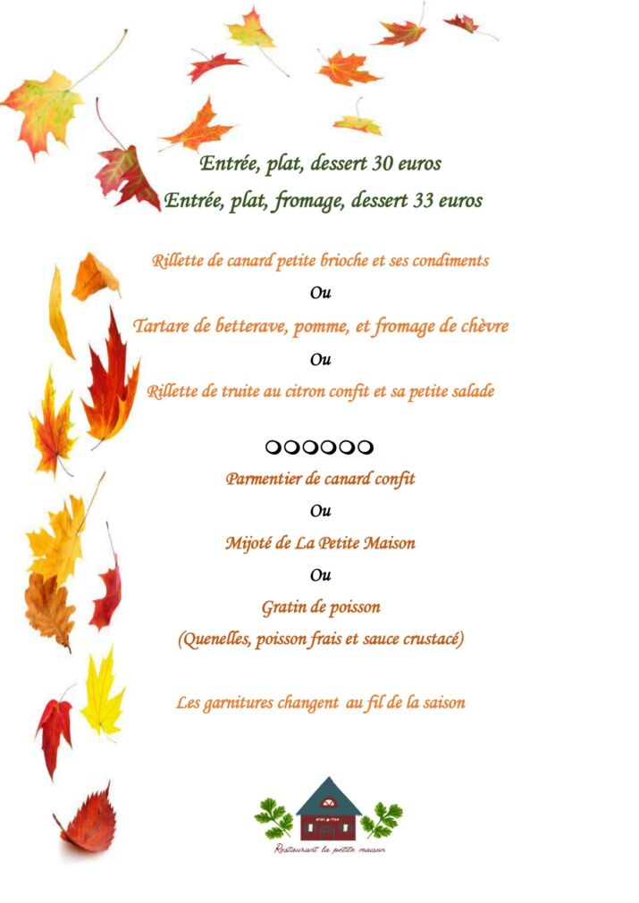 menu à 33 week end page 0001