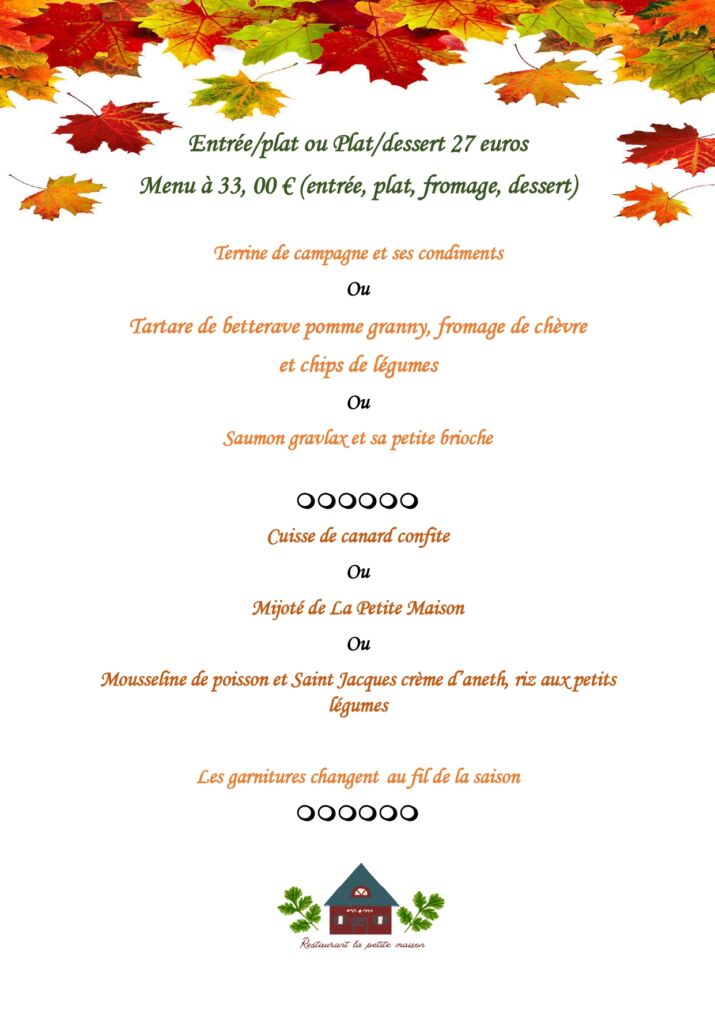 menu à 33 week end page 0001